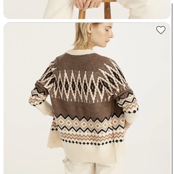 J. Crew Brown and Cream Fair Isle Cardigan - Picture 2 of 10